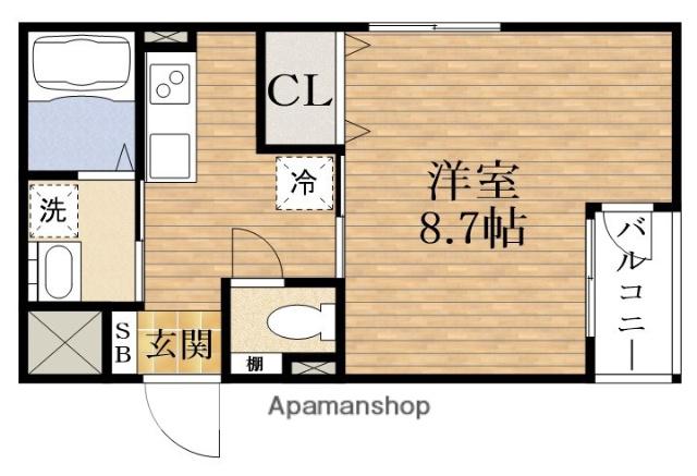 グローパレス鷹合(1K/3階)の間取り写真