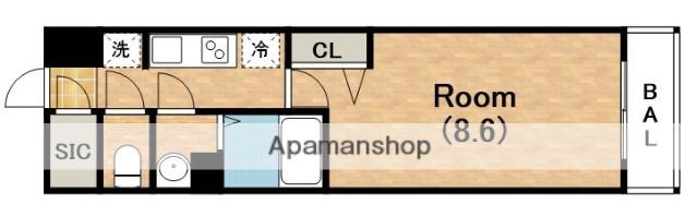 J-ARC天王寺イースト(1K/3階)の間取り写真