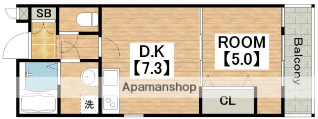 コーポミライズ(1DK/2階)の間取り写真