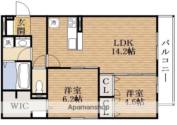 アパートメントYⅡ(2LDK/2階)の間取り写真