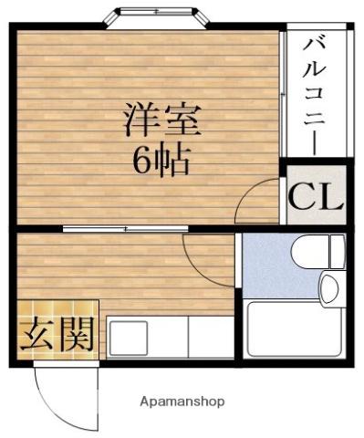 CABIN ABIKO イースト(1K/3階)の間取り写真