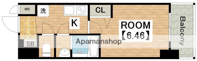 LUXENA住之江公園(1K/12階)の間取り写真