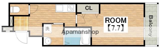 フジパレス住ノ江駅南サウス(1K/2階)の間取り写真