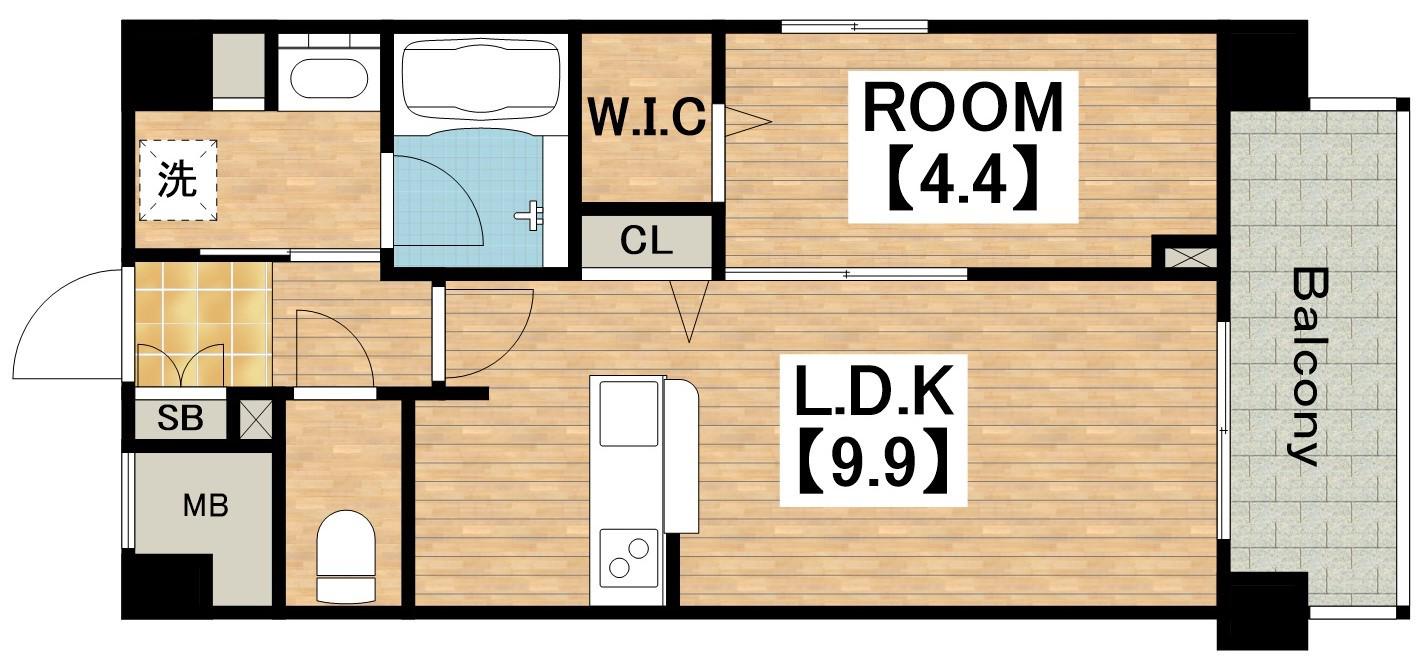 SUNNY PLACE(1LDK/3階)の間取り写真