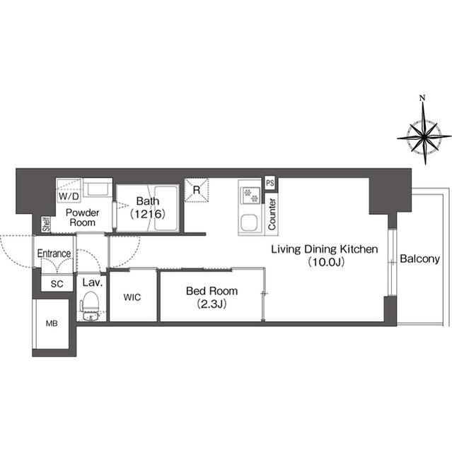 コンフォリアリヴ北浜平野町(1LDK/5階)の間取り写真