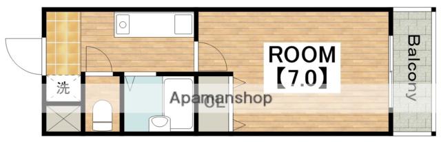 ボナール遠里小野(1K/4階)の間取り写真