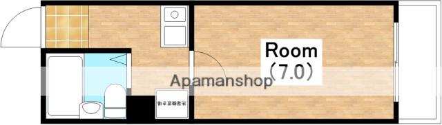 マンション輝(1K/1階)の間取り写真