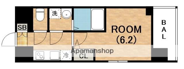 エスリード ザ・グレア大阪(1K/7階)の間取り写真