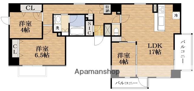 LA CASA 石ケ辻(3LDK/9階)の間取り写真