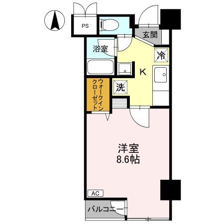 エクセル万代(1K/4階)の間取り写真