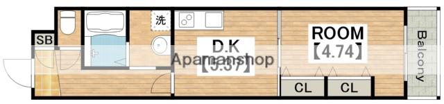 グランツあびこⅢ(1DK/1階)の間取り写真