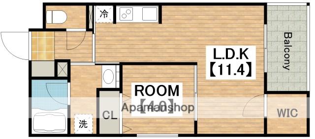 ウェルスクエア帝塚山(1LDK/1階)の間取り写真
