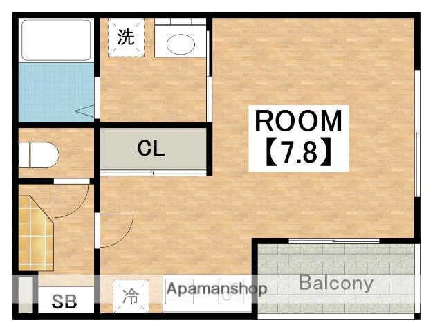 ハーモニーテラス新今里Ⅴ(ワンルーム/1階)の間取り写真
