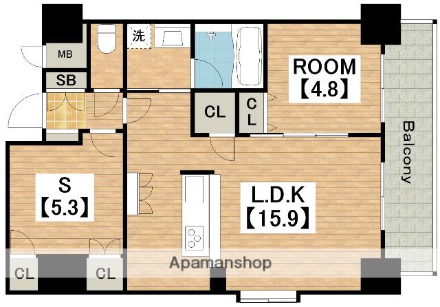 スプランディッド上本町ウエスト(1SLDK/11階)の間取り写真