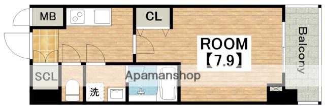 スプランディッド上本町ウエスト(1K/12階)の間取り写真