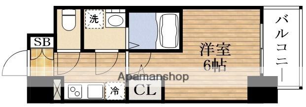 エスリード難波AGREA(1K/9階)の間取り写真