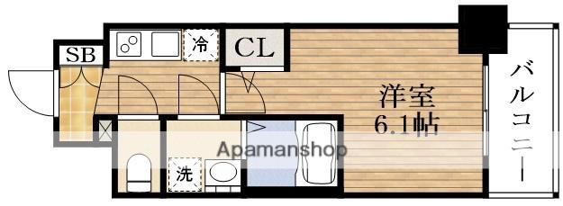 エスリード難波AGREA(1K/13階)の間取り写真