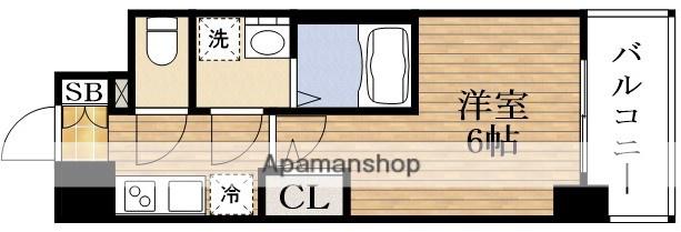 エスリード難波AGREA(1K/13階)の間取り写真