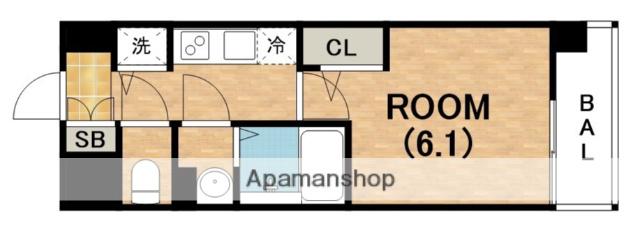 エスリード大阪平野プライム(1K/6階)の間取り写真