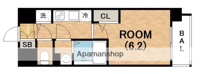 エスリード大阪平野プライム(1K/6階)の間取り写真