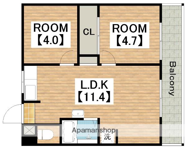 リアライズ玉出(2LDK/8階)の間取り写真