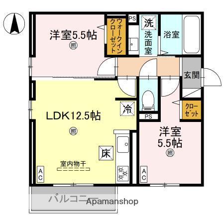 D-ROOM東住吉区南田辺4丁目(2LDK/1階)の間取り写真