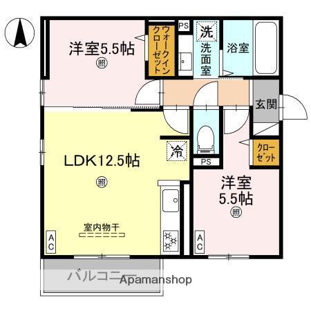 D-ROOM東住吉区南田辺4丁目(2LDK/3階)の間取り写真