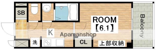 プレサンス天王寺ヴィヴァン(1K/6階)の間取り写真