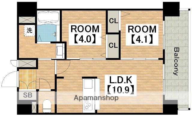 プレサンス天王寺ヴィヴァン(2LDK/7階)の間取り写真