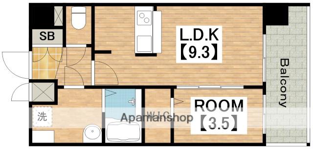 プレサンス天王寺ヴィヴァン(1LDK/8階)の間取り写真