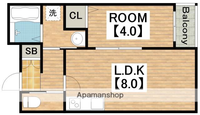 H-MAISON巽中(1LDK/1階)の間取り写真