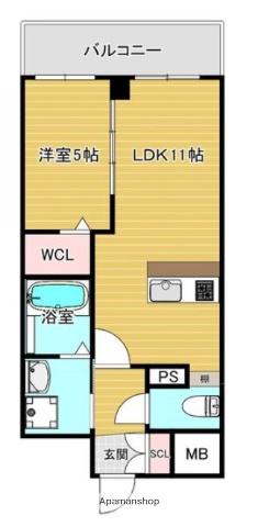 VITA荒本(1LDK/9階)の間取り写真