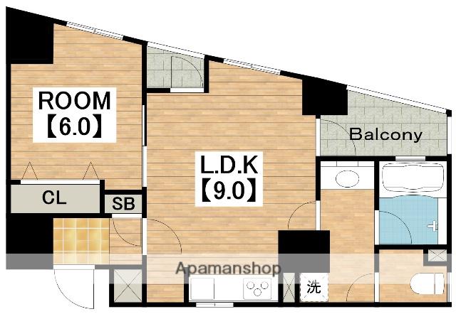 セレッソコート真田山アクティア(1LDK/2階)の間取り写真
