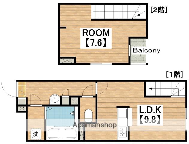 大阪市西成区花園南一丁目計画B棟(1LDK/1階)の間取り写真