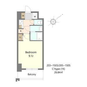 S-RESIDENCE堺BLAZE(1K/11階)の間取り写真