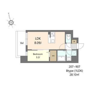 ALIVIS都島通(1LDK/2階)の間取り写真