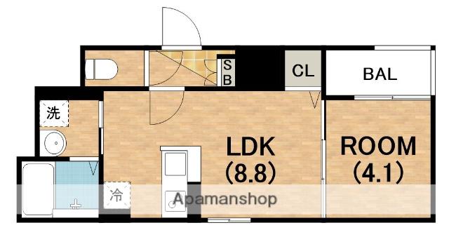 オリエンタルコート千本北(1LDK/2階)の間取り写真
