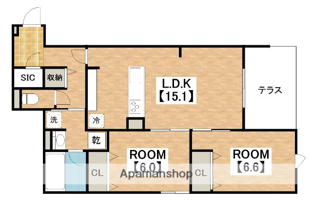スペチアーレ杭全(2LDK/1階)の間取り写真