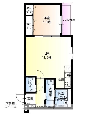 フジパレス百舌鳥駅南5番館(1LDK/1階)の間取り写真