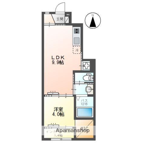 アイリス(1LDK/1階)の間取り写真