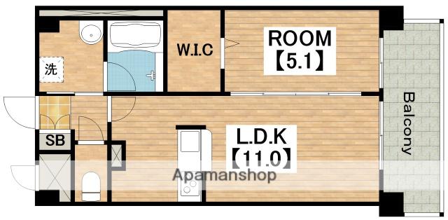 ラ・リヴィエール(1LDK/1階)の間取り写真