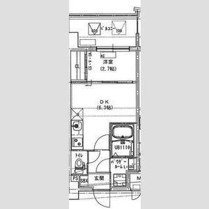 ALIVIS放出(1DK/11階)の間取り写真