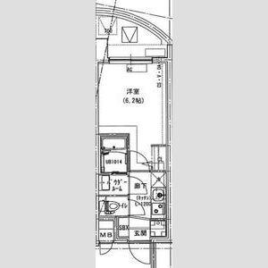 ALIVIS放出(1K/8階)の間取り写真