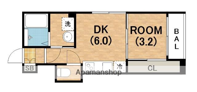 GRANSTELLA 帝塚山(1DK/2階)の間取り写真