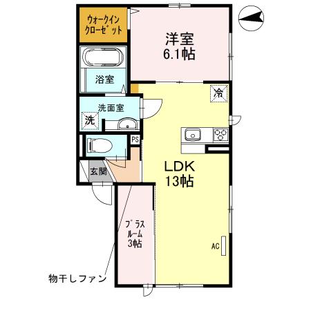 カーサ フェリーチェ(1LDK/2階)の間取り写真