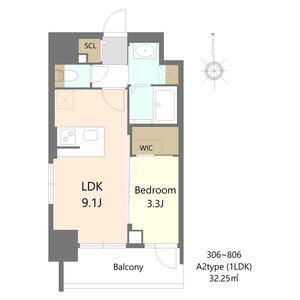 S-RESIDENCE松屋町ASENCE(1LDK/8階)の間取り写真