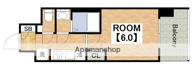 アドバンス大阪クラージュ(1K/4階)の間取り写真
