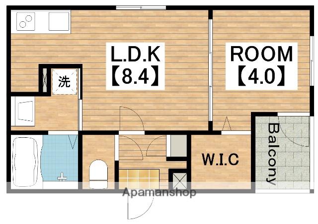 ハーモニーテラス小路東Ⅶ(1LDK/2階)の間取り写真