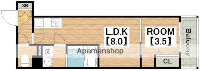 D PORTA ADORABLE(1LDK/3階)の間取り写真