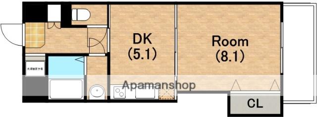 ラパン・ブラン(1DK/6階)の間取り写真